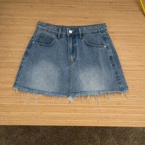 Denim Mini Skirt with Pockets - Size XS